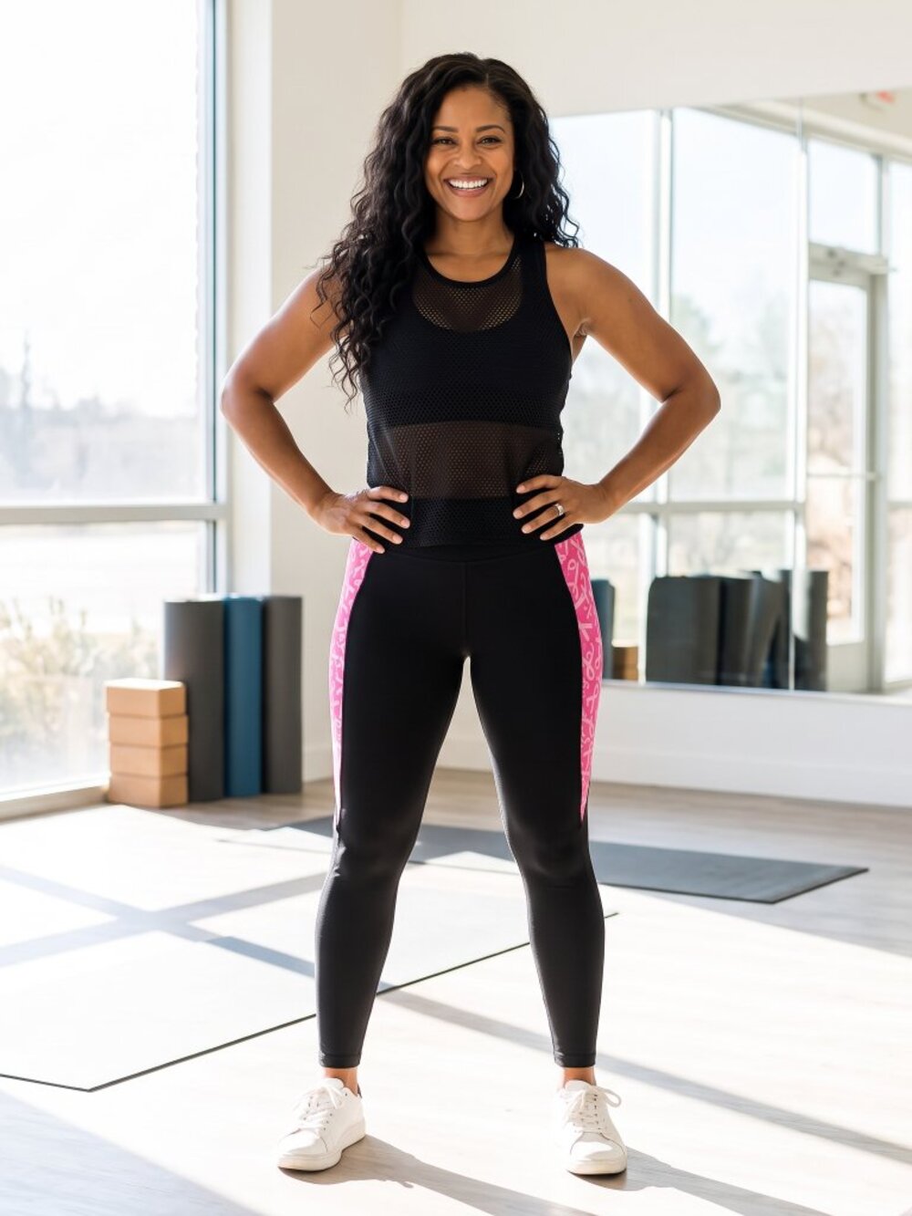 Breast Cancer Awareness Panel Leggings